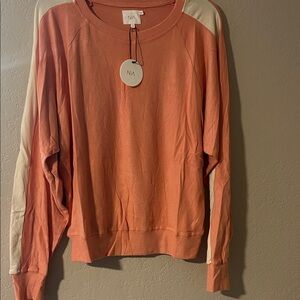 Casual Orange and Cream Sweatshirt